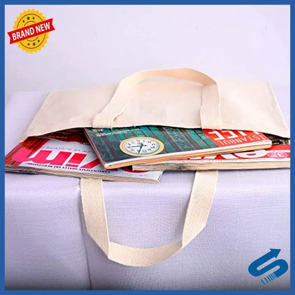 Heavy Duty Canvas Tote Bags 12-Pack Reusable Grocery Shopping DIY Craft